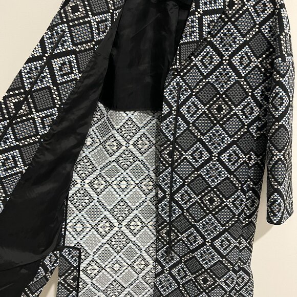 AKRIS Multicolor Geometric Patterned Coat Jacket sz US 4 - Picture 5 of 7